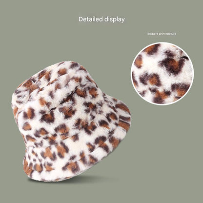 Leopard print fisherman hat back view
