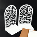 Rose Bookends Pair    White