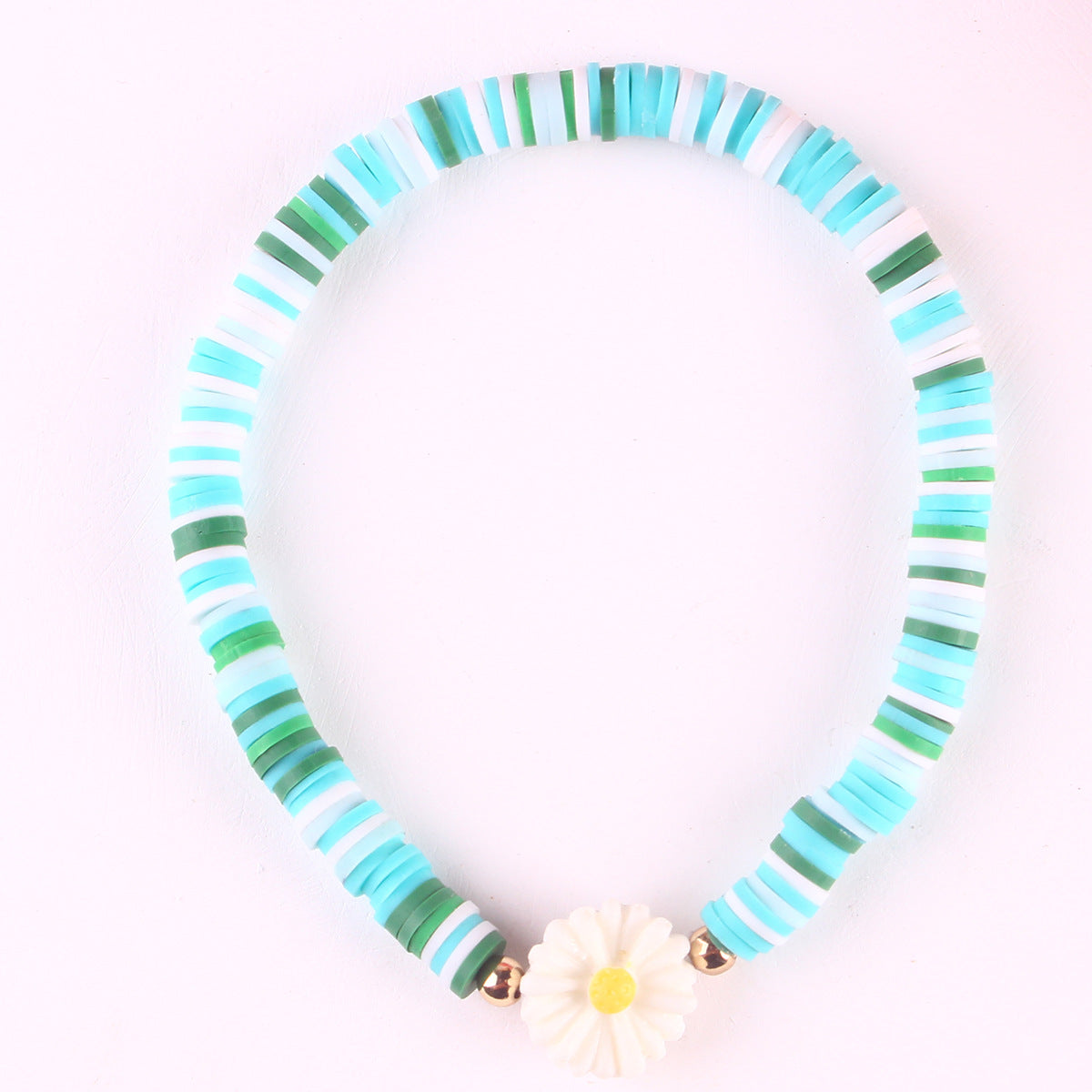 Daisy polymer clay bracelet image 1