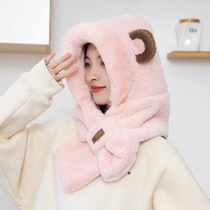 Plush rabbit hair winter hat