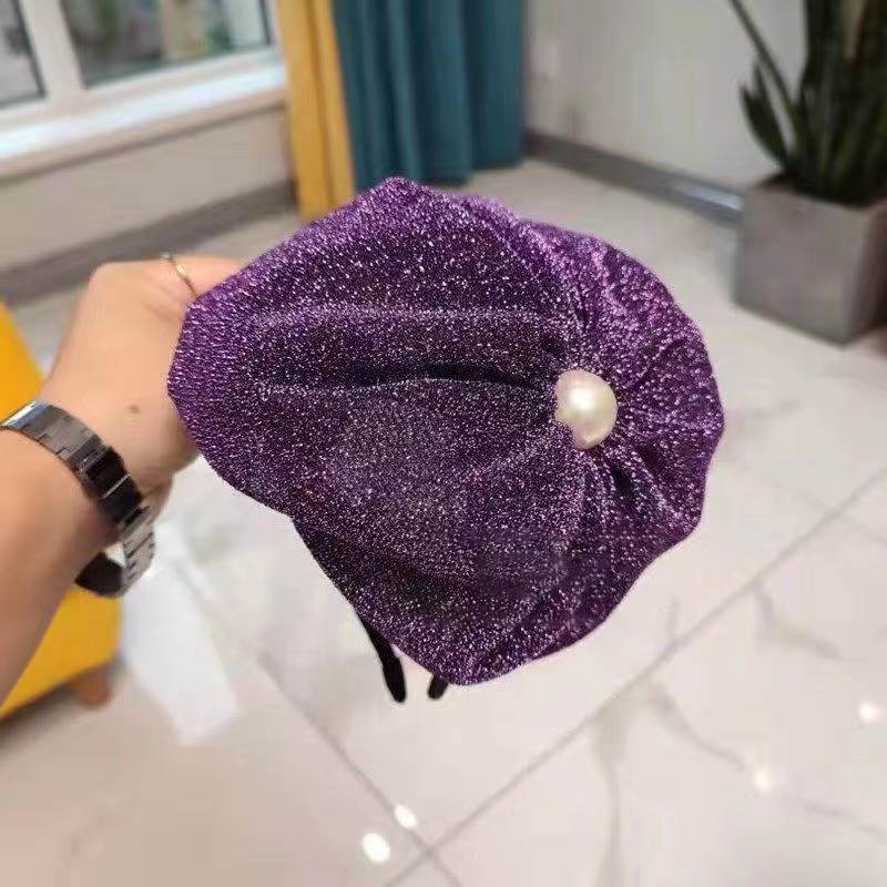 Elegant Retro Pearl Bow Beret Hat Image 6