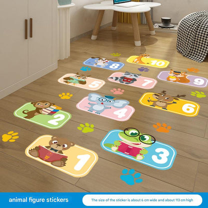 Kids animal hopscotch floor sticker - image 1
