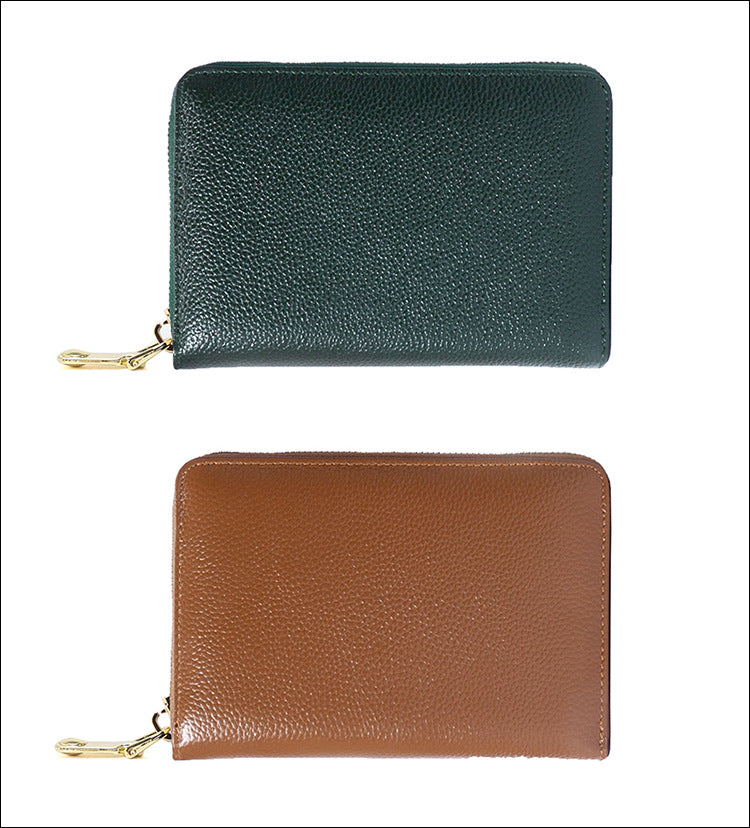 RFID blocking leather wallet in wine red color