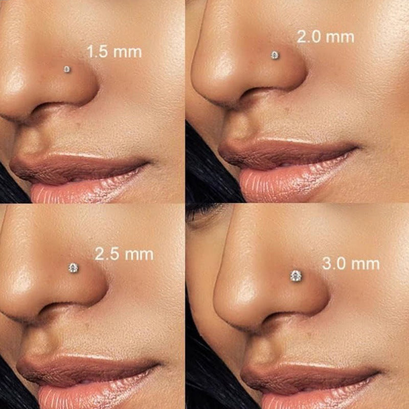 Stylish stainless steel nose stud set image 1