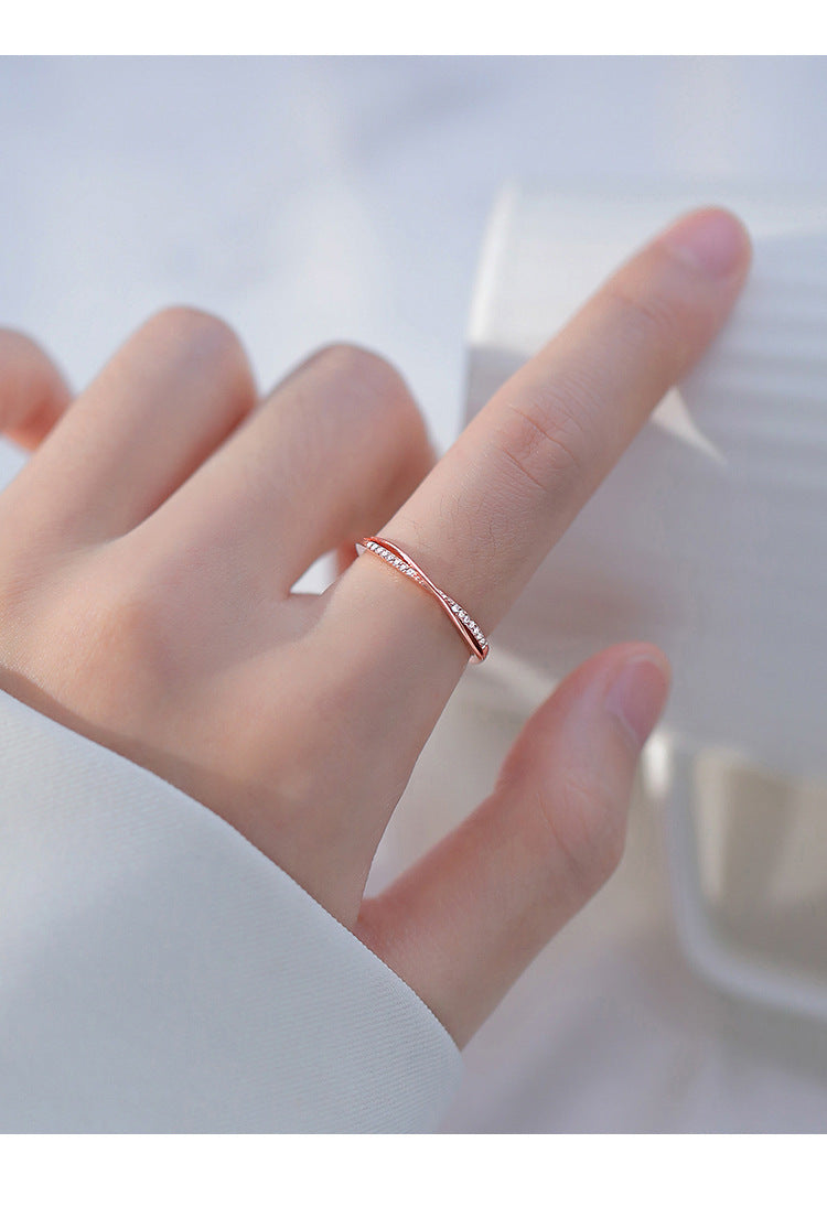 Adjustable geometric ring with rhinestones - Image 1