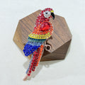 Full Rhinestone Little Parrot Red Brooch