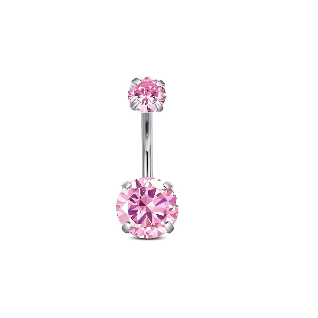 Stylish double-headed zircon navel ring image 4