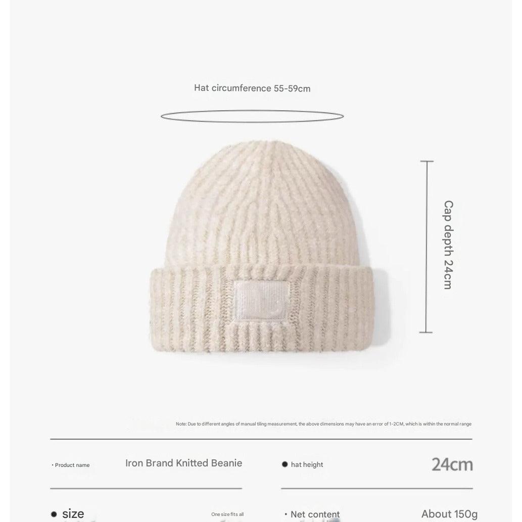 women's winter knit beanie hat - gray color