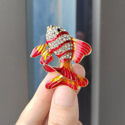 Sparkling animal brooch on clothing