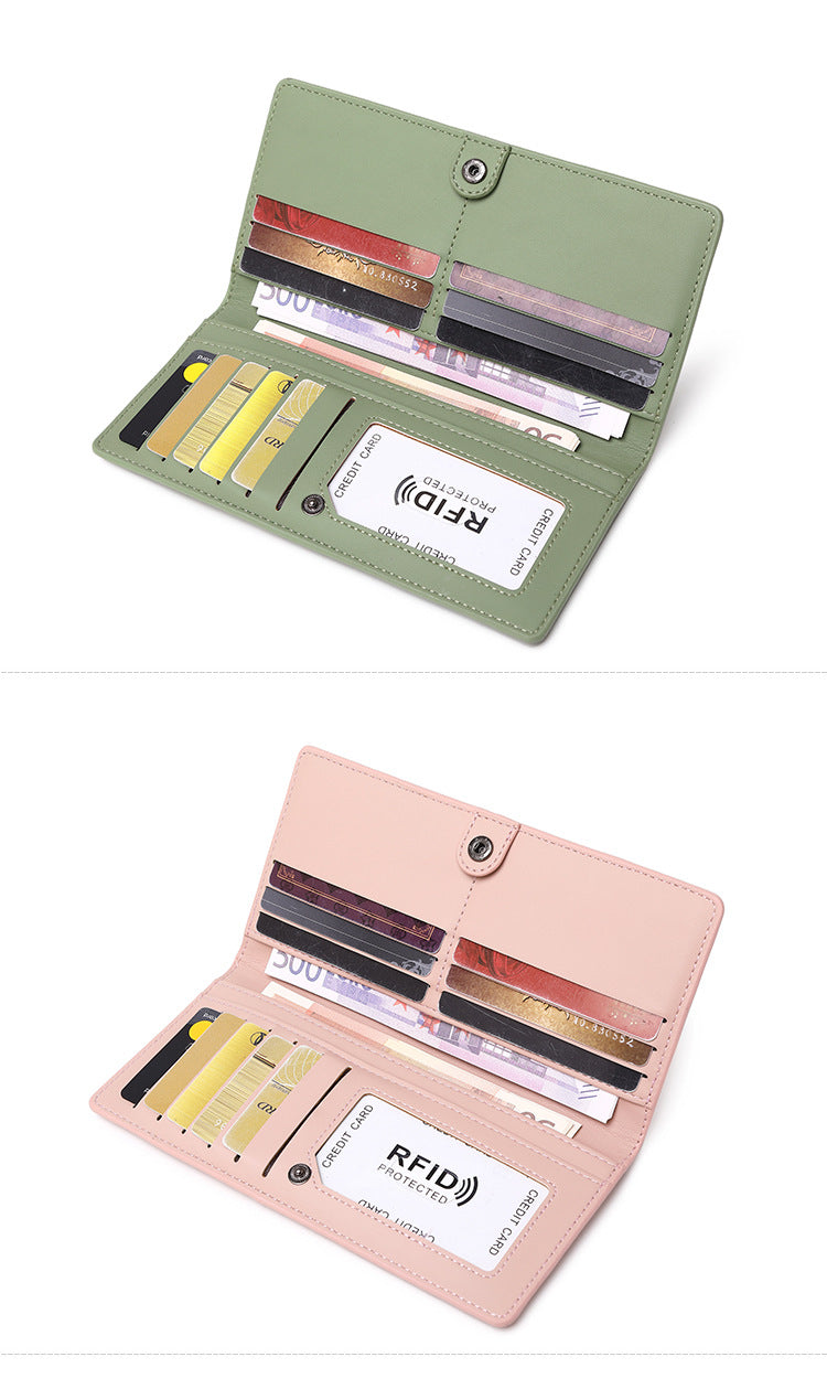 RFID blocking women's wallet side view