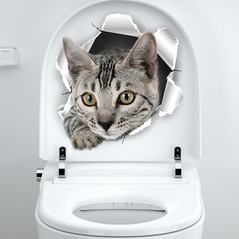 Cat toilet wall decal design 7