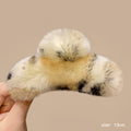 Off-White Leopard Print Real Rex Rabbit Fur [Approx. 13cm]