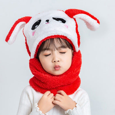Kids bear ear winter hat front view