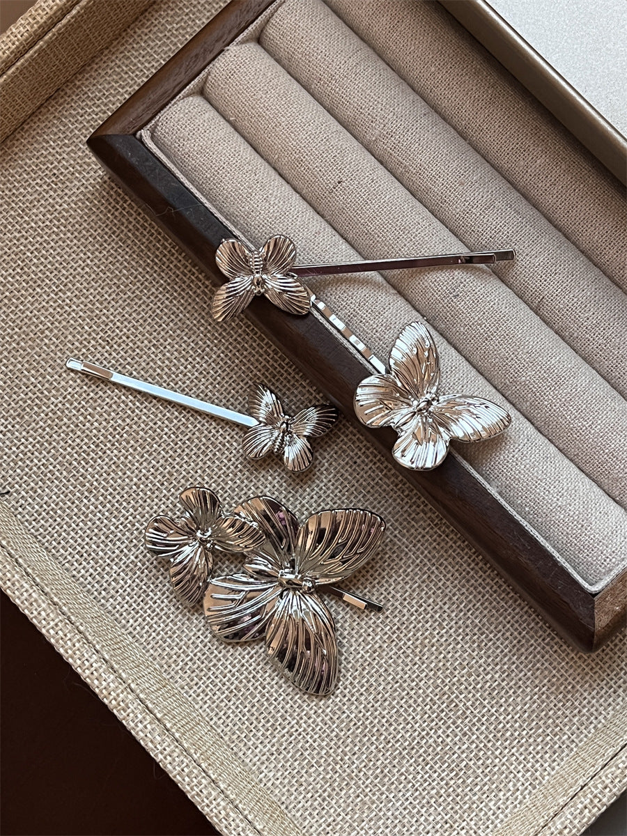 Elegant Metal Butterfly Hair Clip - Gold
