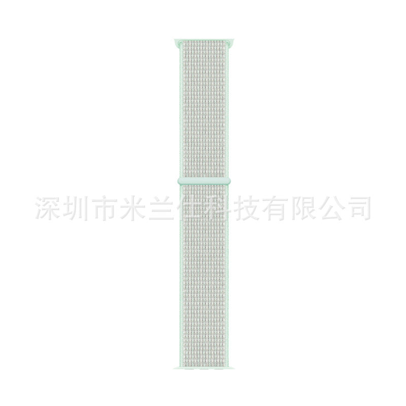 Stylish Nylon Braided Watch Band for Apple Watch - Compatible with Series 1-9 & Ultra - Adjustable Velcro Closure - Multiple Colors Available