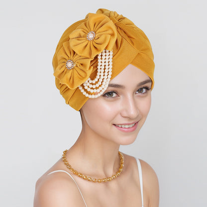 Polyester cap with floral designs - image 3