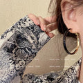 Black Large Circle Earrings