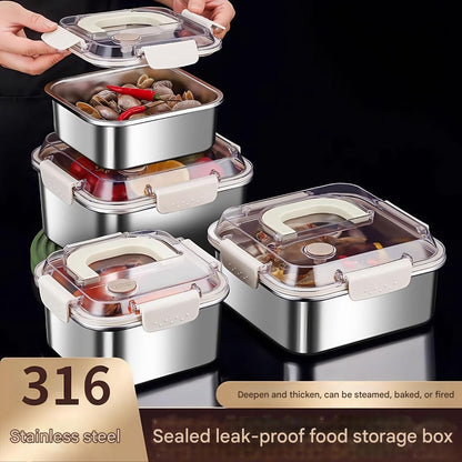 Durable stainless steel lunch box with lid