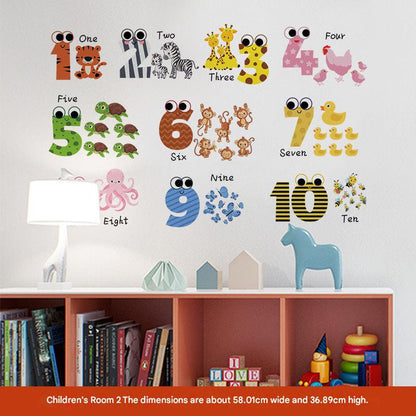 Colorful educational wall decals for children