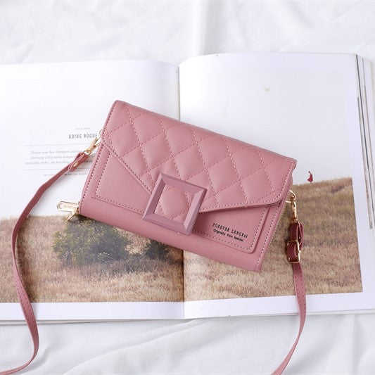 quilted mini shoulder bag dark pink