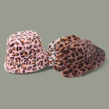 Leopard print fisherman hat top view
