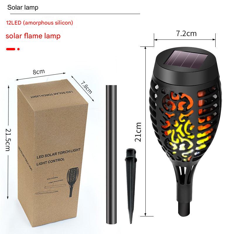 Waterproof solar garden torch with simulated flame
