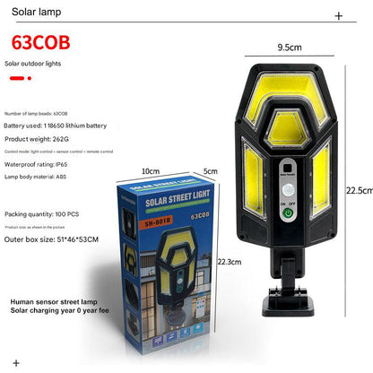 Motion sensor solar outdoor light in the garden