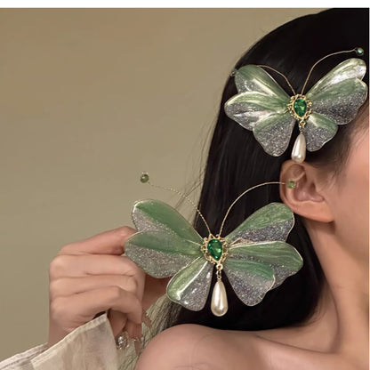 Whimsical sheer butterfly hair accessory