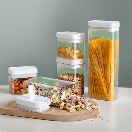Airtight plastic food storage jar with nuts