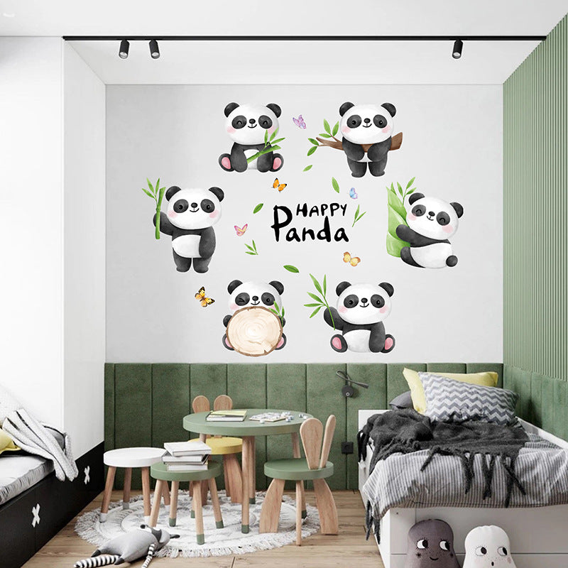 Colorful bamboo wall decals for playroom
