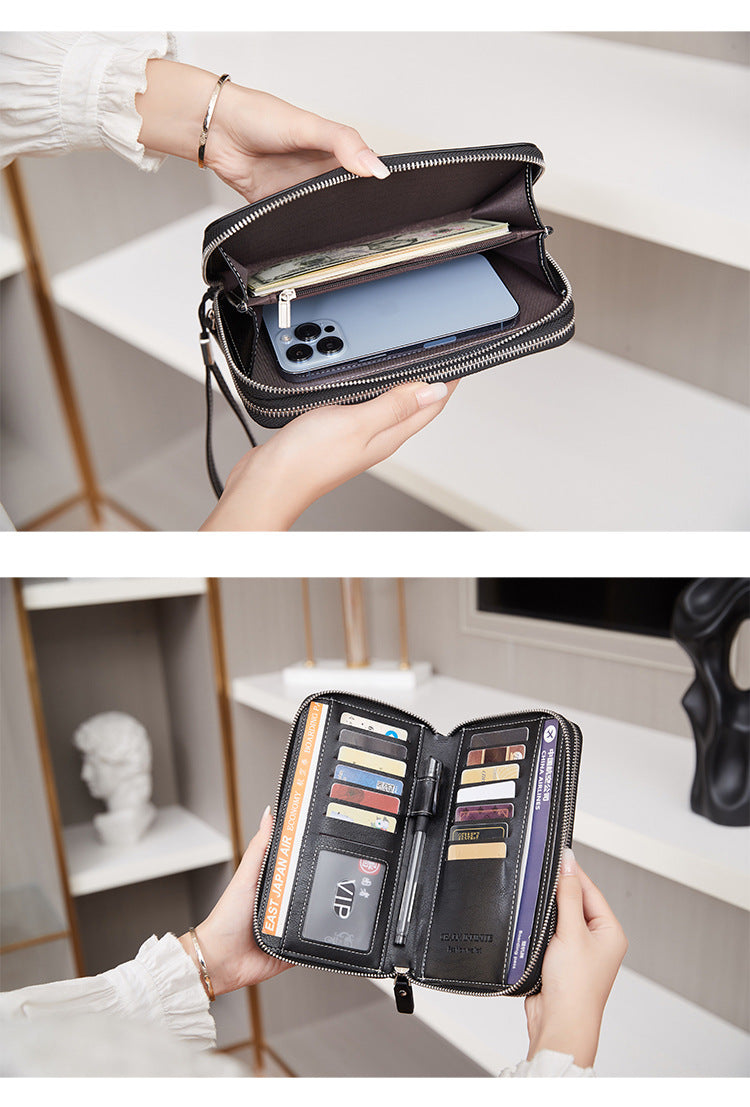 Close-up of card slots in wallet