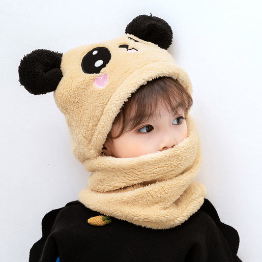 Winter scarf set for children with bear design