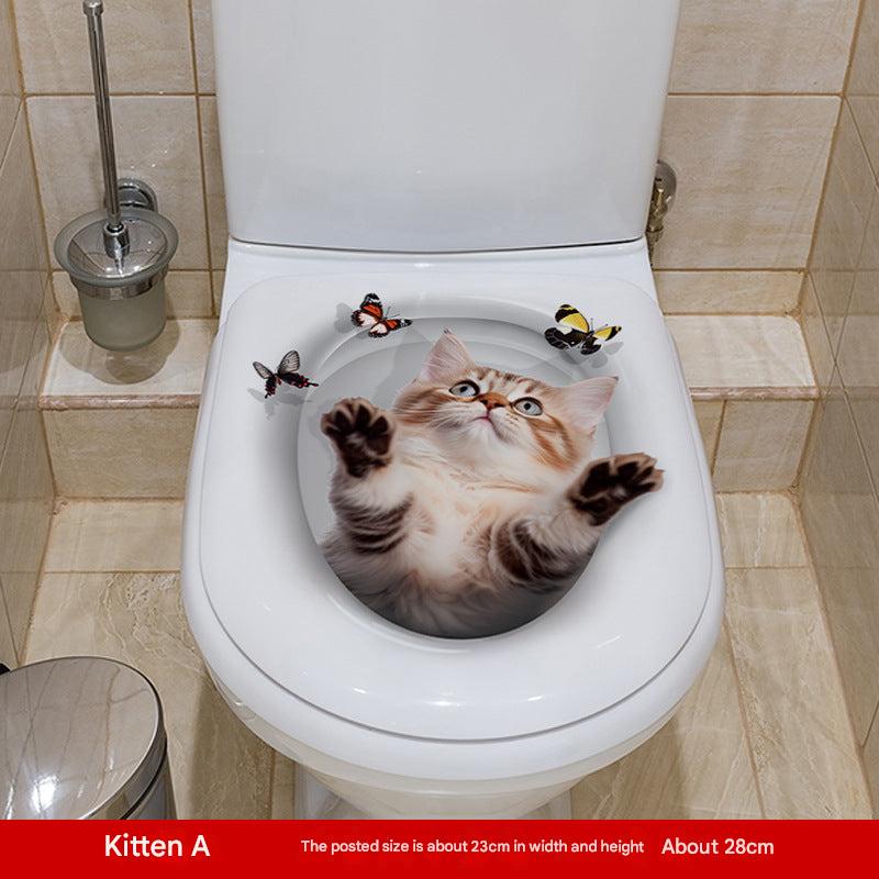 3D cat toilet sticker design 10