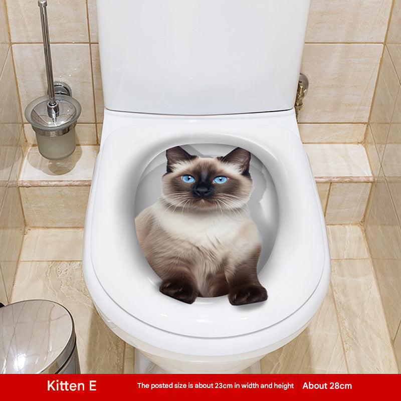 3D cat toilet sticker design 6