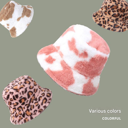Leopard print fisherman hat side view