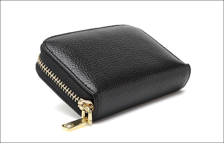RFID blocking leather wallet in lilac purple color