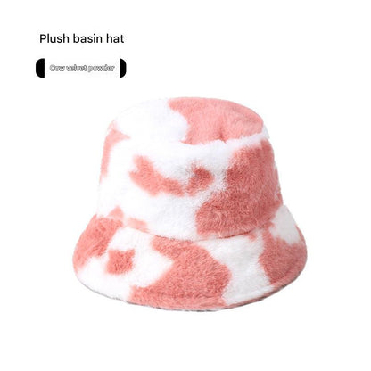 Leopard print fisherman hat model wearing