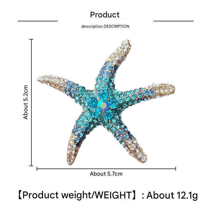 Shiny starfish brooch in green