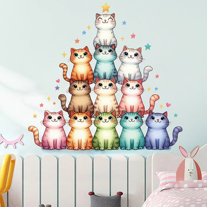 Cat-themed wallpaper design for children's decor
