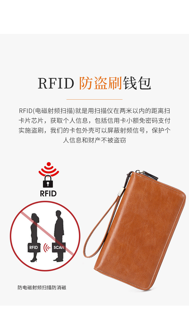 Durable PU RFID wallet for women