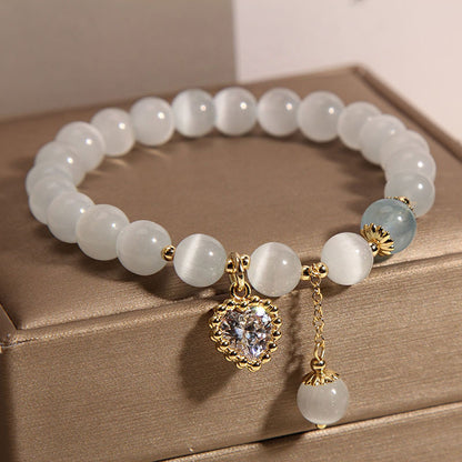 Colorful Cat Eye Stone Bracelet Display - Image 4
