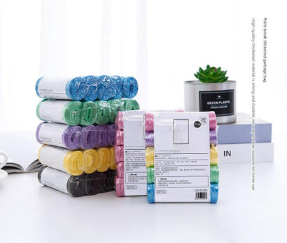 Assorted plastic trash bags for waste disposal