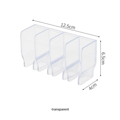 Close-up of modern plastic bathroom storage solution