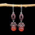 Floral Leaf with Beads (Red)