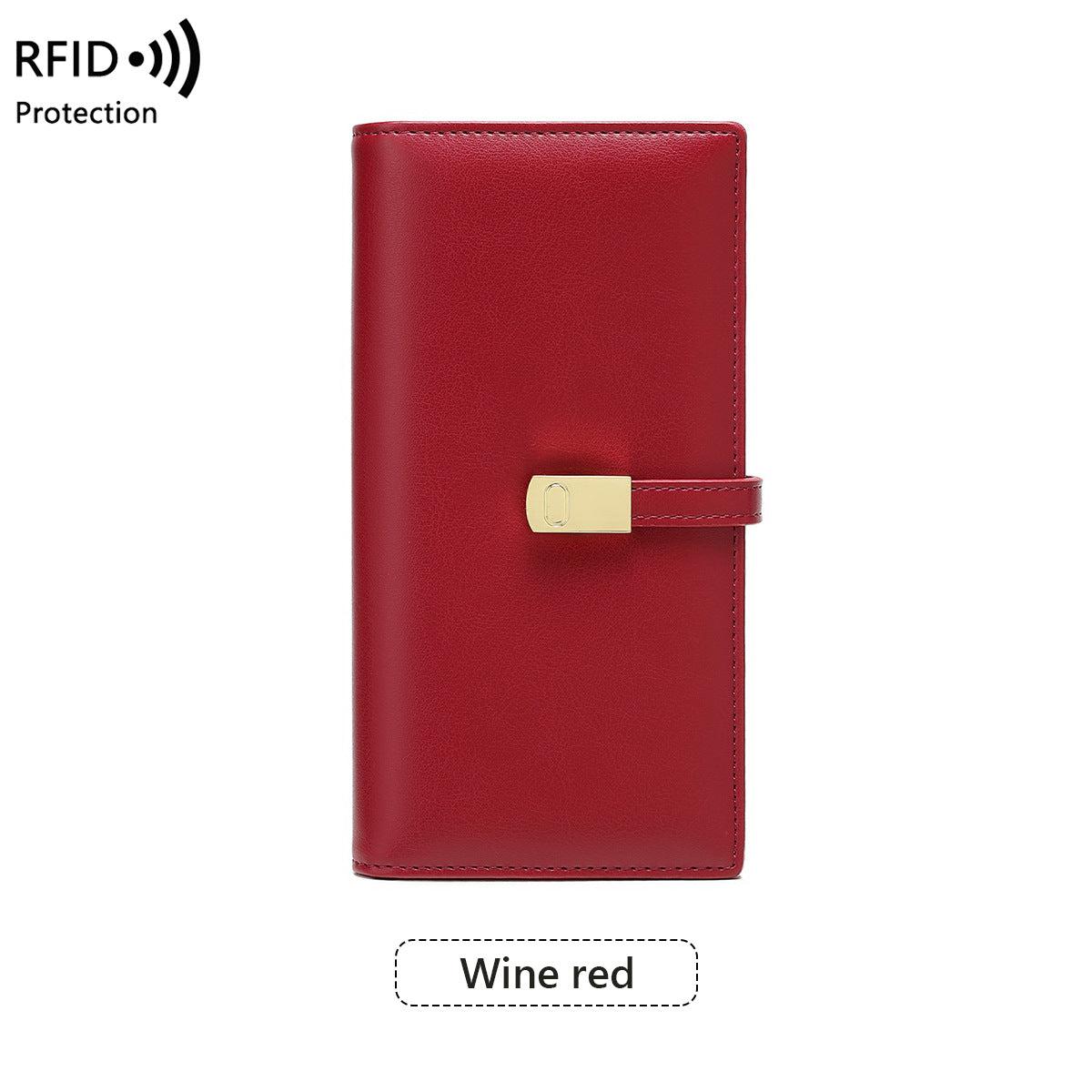 Close-up of RFID-blocking women's wallet texture