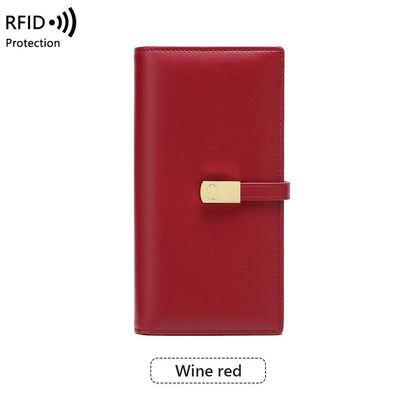 Close-up of RFID-blocking women's wallet texture
