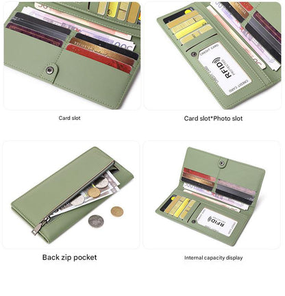 RFID blocking women's wallet side view