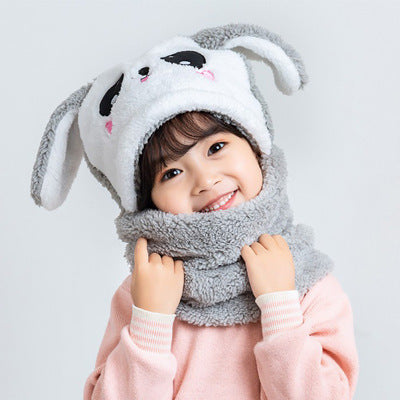 Soft coral fleece neck warmer for kids