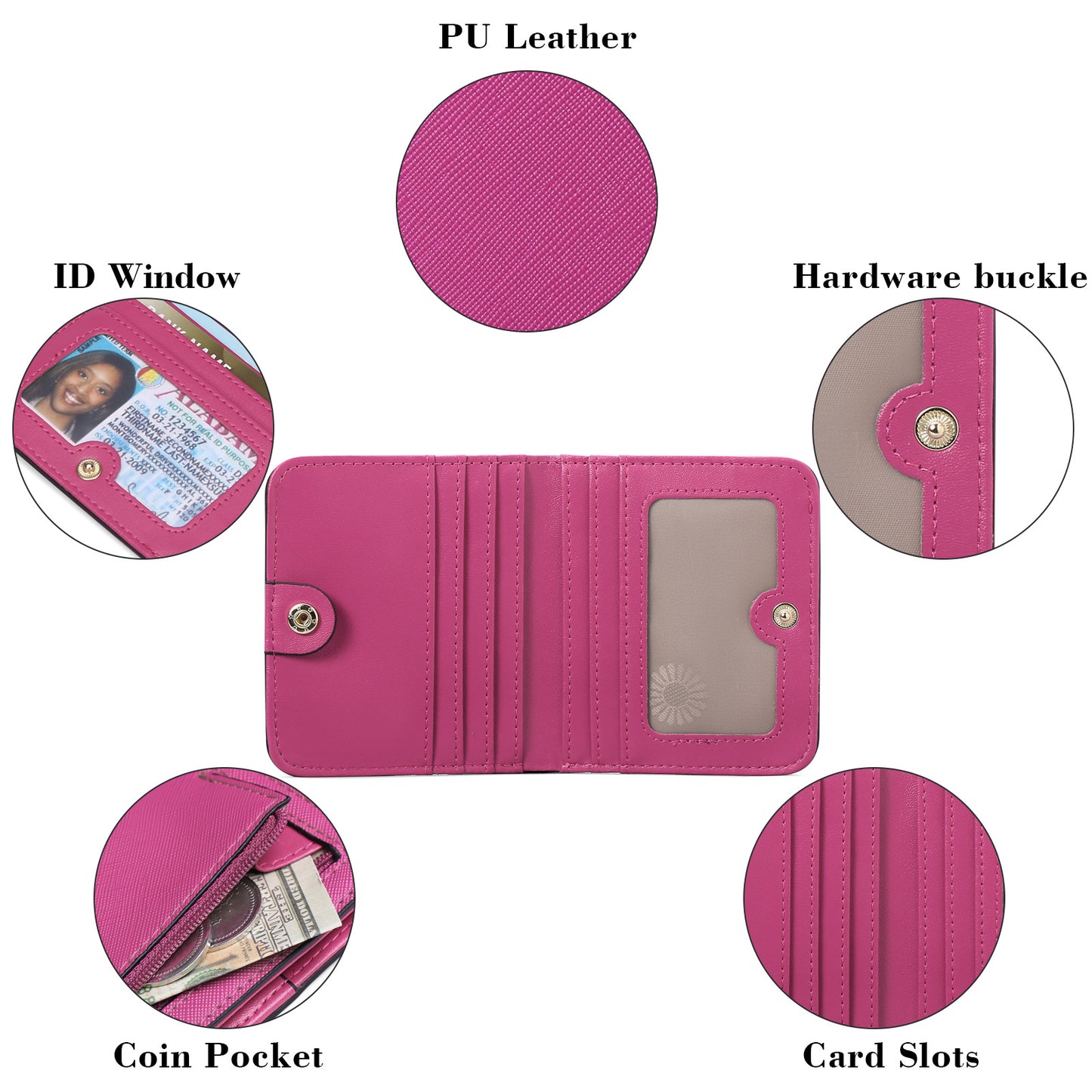 Grape purple PU leather wallet