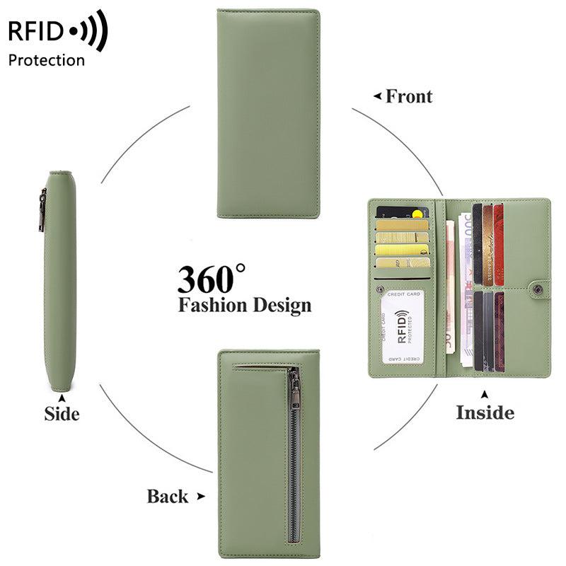 RFID blocking wallet in green color